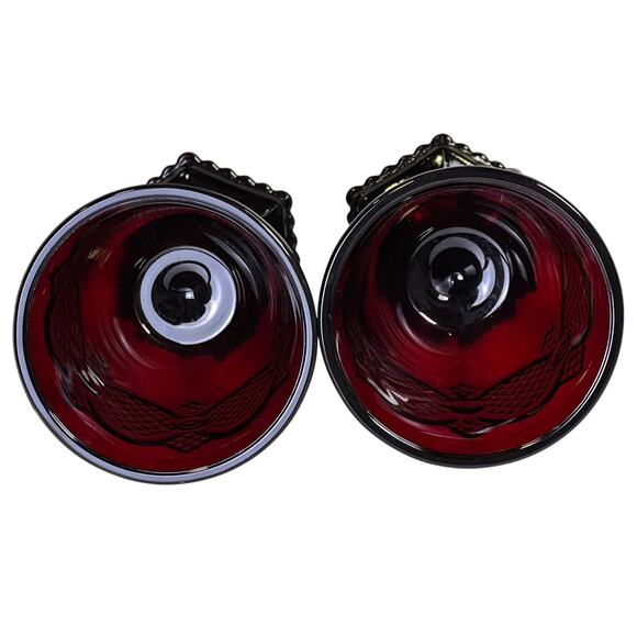 Avon Cape Cod Ruby Red 5-1/4" Wine Goblets Set of 2 - Picture 3 of 4